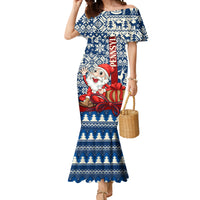 Pennsylvania Christmas Mermaid Dress Santa Claus With Gift Box Xmas Pattern - Wonder Print Shop