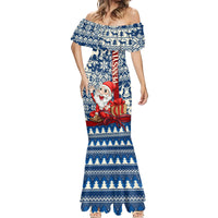 Pennsylvania Christmas Mermaid Dress Santa Claus With Gift Box Xmas Pattern - Wonder Print Shop