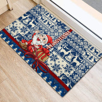 Pennsylvania Christmas Rubber Doormat Santa Claus With Gift Box Xmas Pattern - Wonder Print Shop
