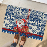 Pennsylvania Christmas Rubber Doormat Santa Claus With Gift Box Xmas Pattern - Wonder Print Shop