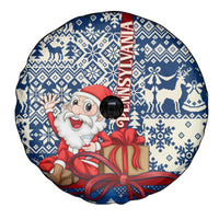 Pennsylvania Christmas Spare Tire Cover Santa Claus With Gift Box Xmas Pattern - Wonder Print Shop