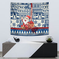 Pennsylvania Christmas Tapestry Santa Claus With Gift Box Xmas Pattern - Wonder Print Shop