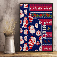 Custom Ohio Christmas Canvas Wall Art Santa Claus Pattern Unique Style - Wonder Print Shop