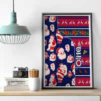 Custom Ohio Christmas Canvas Wall Art Santa Claus Pattern Unique Style - Wonder Print Shop