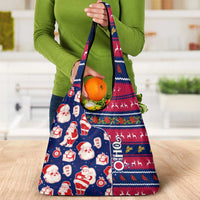Custom Ohio Christmas Grocery Bag Santa Claus Pattern Unique Style