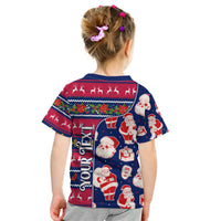 Custom Ohio Christmas Kid T Shirt Santa Claus Pattern Unique Style - Wonder Print Shop