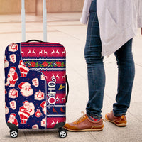 Custom Ohio Christmas Luggage Cover Santa Claus Pattern Unique Style - Wonder Print Shop