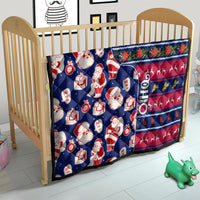 Custom Ohio Christmas Quilt Santa Claus Pattern Unique Style - Wonder Print Shop