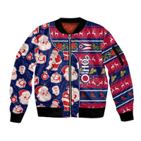 Custom Ohio Christmas Sleeve Zip Bomber Jacket Santa Claus Pattern Unique Style - Wonder Print Shop