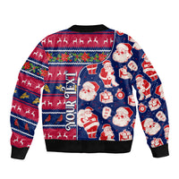 Custom Ohio Christmas Sleeve Zip Bomber Jacket Santa Claus Pattern Unique Style - Wonder Print Shop
