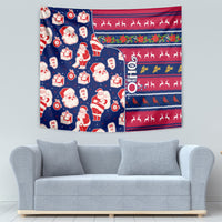 Custom Ohio Christmas Tapestry Santa Claus Pattern Unique Style - Wonder Print Shop