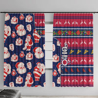 Custom Ohio Christmas Window Curtain Santa Claus Pattern Unique Style - Wonder Print Shop