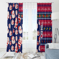 Custom Ohio Christmas Window Curtain Santa Claus Pattern Unique Style - Wonder Print Shop