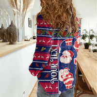 Custom Ohio Christmas Women Casual Shirt Santa Claus Pattern Unique Style - Wonder Print Shop