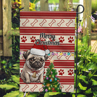 Custom Dog Christmas Garden Flag Cute Pug Dog With Xmas Tree - Wonder Print Shop