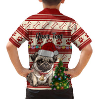 Custom Dog Christmas Hawaiian Shirt Cute Pug Dog With Xmas Tree - Wonder Print Shop