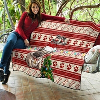 Custom Dog Christmas Quilt Cute Pug Dog With Xmas Tree - Wonder Print Shop