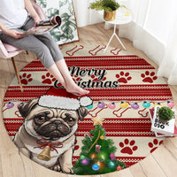 custom-dog-christmas-round-carpet-cute-pug-dog-with-xmas-tree