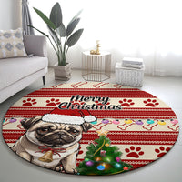 custom-dog-christmas-round-carpet-cute-pug-dog-with-xmas-tree
