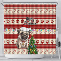 custom-dog-christmas-shower-curtain-cute-pug-dog-with-xmas-tree