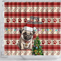 custom-dog-christmas-shower-curtain-cute-pug-dog-with-xmas-tree