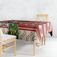 Custom Dog Christmas Tablecloth Cute Pug Dog With Xmas Tree - Wonder Print Shop