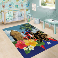 Personalized Boricua El Morro Area Rug Puerto Rico Sun Coqui - Wonder Print Shop