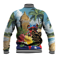 Personalized Boricua El Morro Baseball Jacket Puerto Rico Sun Coqui - Wonder Print Shop