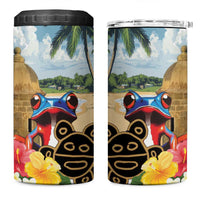 Personalized Boricua El Morro 4 in 1 Can Cooler Tumbler Puerto Rico Sun Coqui - Wonder Print Shop