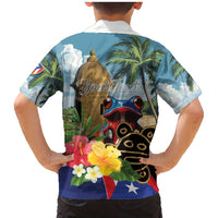Personalized Boricua El Morro Family Matching Mermaid Dress and Hawaiian Shirt Puerto Rico Sun Coqui - Wonder Print Shop