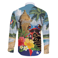 Personalized Boricua El Morro Family Matching Off The Shoulder Long Sleeve Dress and Hawaiian Shirt Puerto Rico Sun Coqui - Wonder Print Shop