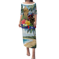 Personalized Boricua El Morro Family Matching Puletasi and Hawaiian Shirt Puerto Rico Sun Coqui - Wonder Print Shop