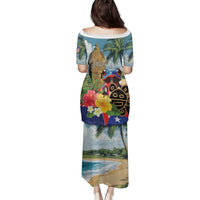 Personalized Boricua El Morro Family Matching Puletasi and Hawaiian Shirt Puerto Rico Sun Coqui - Wonder Print Shop