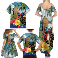 Personalized Boricua El Morro Family Matching Summer Maxi Dress and Hawaiian Shirt Puerto Rico Sun Coqui - Wonder Print Shop