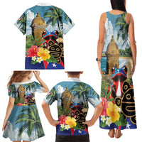 Personalized Boricua El Morro Family Matching Tank Maxi Dress and Hawaiian Shirt Puerto Rico Sun Coqui - Wonder Print Shop