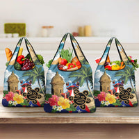 Boricua El Morro Grocery Bag Puerto Rico Sun Coqui