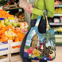 Boricua El Morro Grocery Bag Puerto Rico Sun Coqui