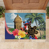 Personalized Boricua El Morro Rubber Doormat Puerto Rico Sun Coqui - Wonder Print Shop