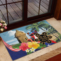 Personalized Boricua El Morro Rubber Doormat Puerto Rico Sun Coqui - Wonder Print Shop