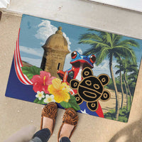 Personalized Boricua El Morro Rubber Doormat Puerto Rico Sun Coqui - Wonder Print Shop
