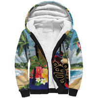 Personalized Boricua El Morro Sherpa Hoodie Puerto Rico Sun Coqui - Wonder Print Shop