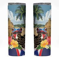 Personalized Boricua El Morro Skinny Tumbler Puerto Rico Sun Coqui - Wonder Print Shop
