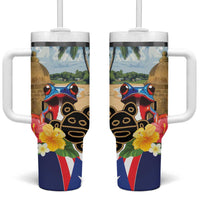 Personalized Boricua El Morro Tumbler With Handle Puerto Rico Sun Coqui - Wonder Print Shop