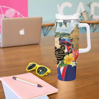 Personalized Boricua El Morro Tumbler With Handle Puerto Rico Sun Coqui - Wonder Print Shop