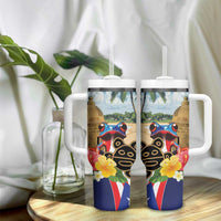 Personalized Boricua El Morro Tumbler With Handle Puerto Rico Sun Coqui - Wonder Print Shop
