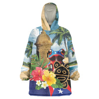Personalized Boricua El Morro Wearable Blanket Hoodie Puerto Rico Sun Coqui - Wonder Print Shop