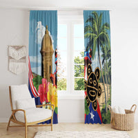Personalized Boricua El Morro Window Curtain Puerto Rico Sun Coqui - Wonder Print Shop