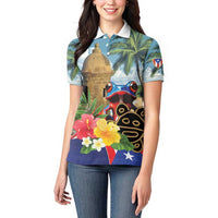 Personalized Boricua El Morro Women Polo Shirt Puerto Rico Sun Coqui - Wonder Print Shop