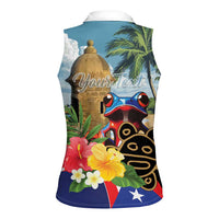 Personalized Boricua El Morro Women Sleeveless Polo Shirt Puerto Rico Sun Coqui - Wonder Print Shop