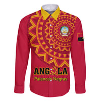 Angola Football Family Matching Long Sleeve Bodycon Dress and Hawaiian Shirt Go Palancas Negras Red Version - Wonder Print Shop
